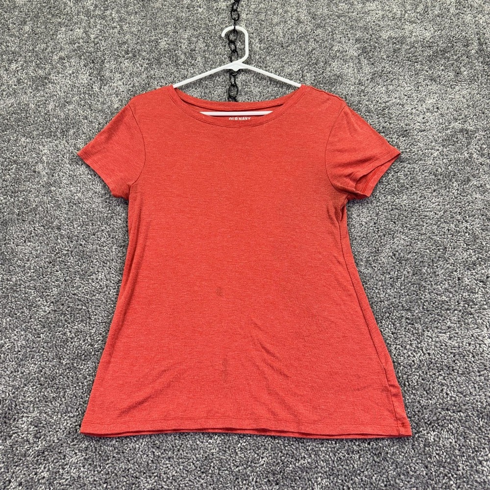 Old Navy Shirt Womens Large Red Perfect Crew Short Sleeve Basic Casual Tee